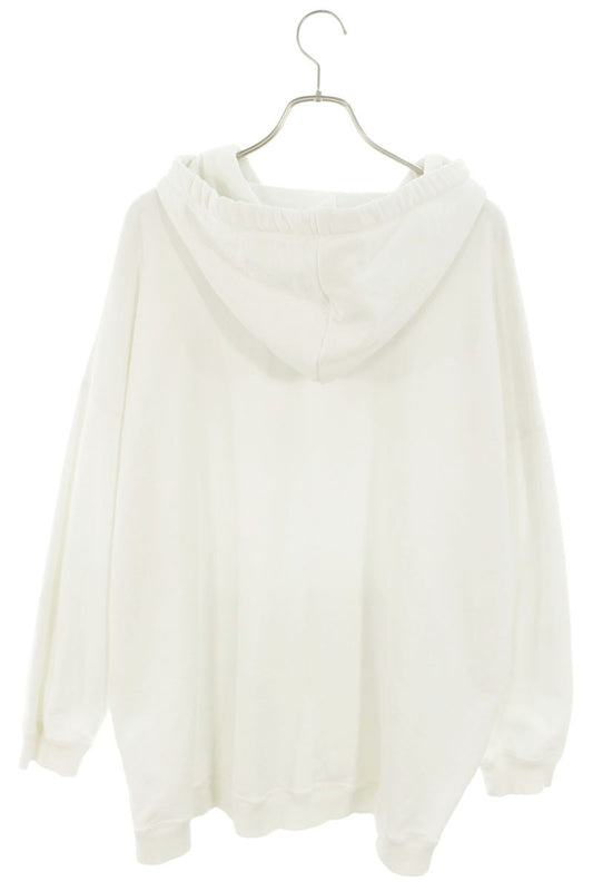 VALENTINO Logo Print Cotton Hoodie White Size M