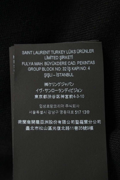 SAINT LAURENT PARIS Embossed Logo Leather Hoodie Size 50