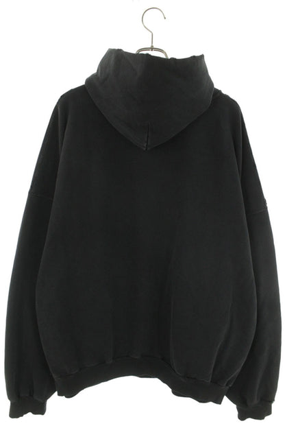 BALENCIAGA 24AW Distressed Logo Graffiti Hoodie Black Size M