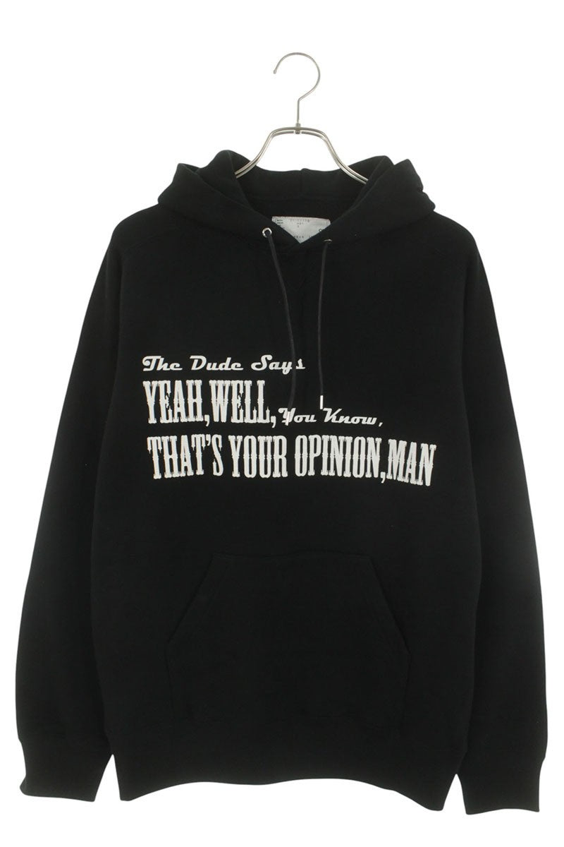 Sacai Big Lebowski Cotton Hoodie Black Size 3