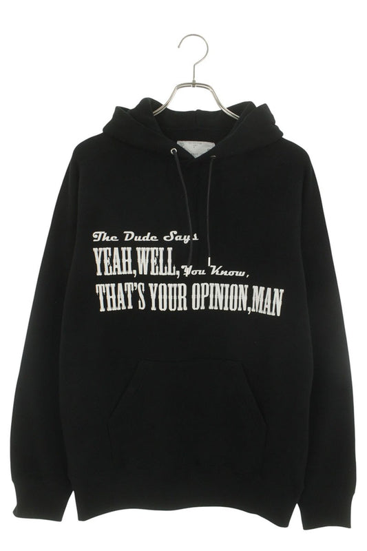 Sacai Big Lebowski Cotton Hoodie Black Size 3