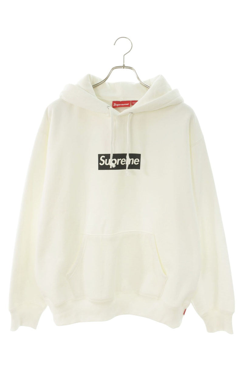 SUPREME 26SS Paris Anniversary Box Logo Hoodie White Size M