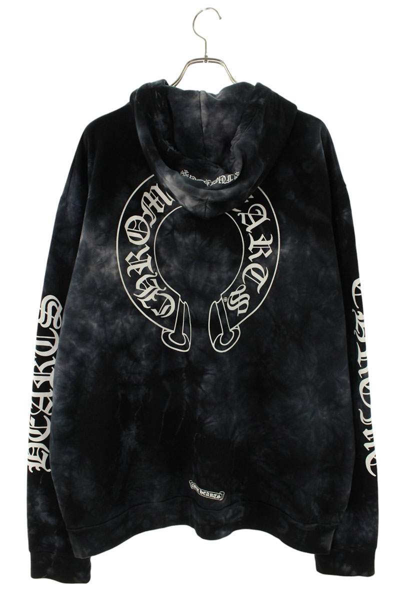 Chrome Hearts Tie-Dye Horseshoe Print Hoodie Black Size XL