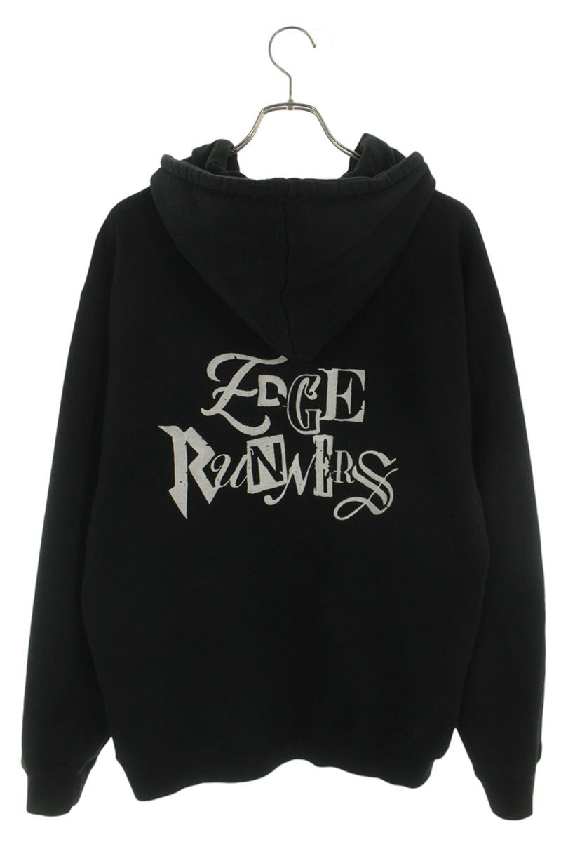 vault room Character Embroidery Hoodie Black Pink Size M