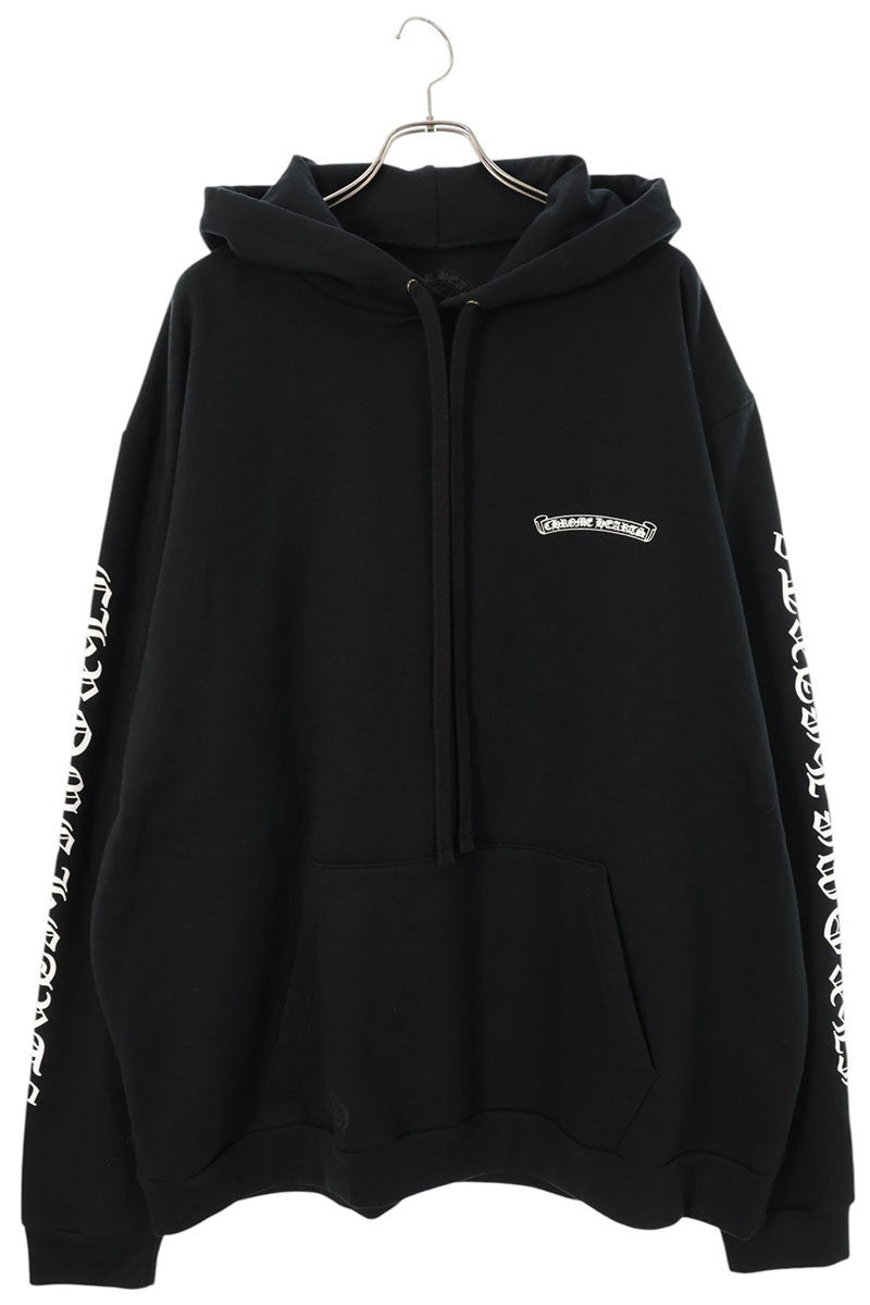 Chrome Hearts Sleeve Logo Scroll Print Hoodie Black Size XXL