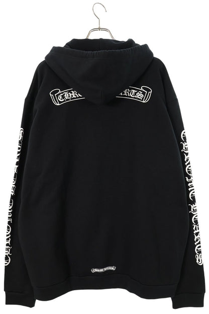 Chrome Hearts Sleeve Logo Scroll Print Hoodie Black Size XXL