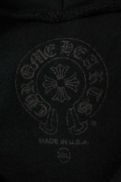 Chrome Hearts Sleeve Logo Scroll Print Hoodie Black Size XXL