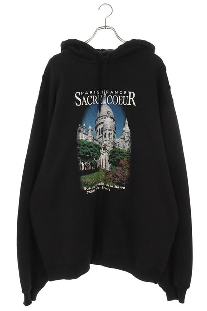 BALENCIAGA 21SS Sacre Coeur Print Hoodie Black Size M