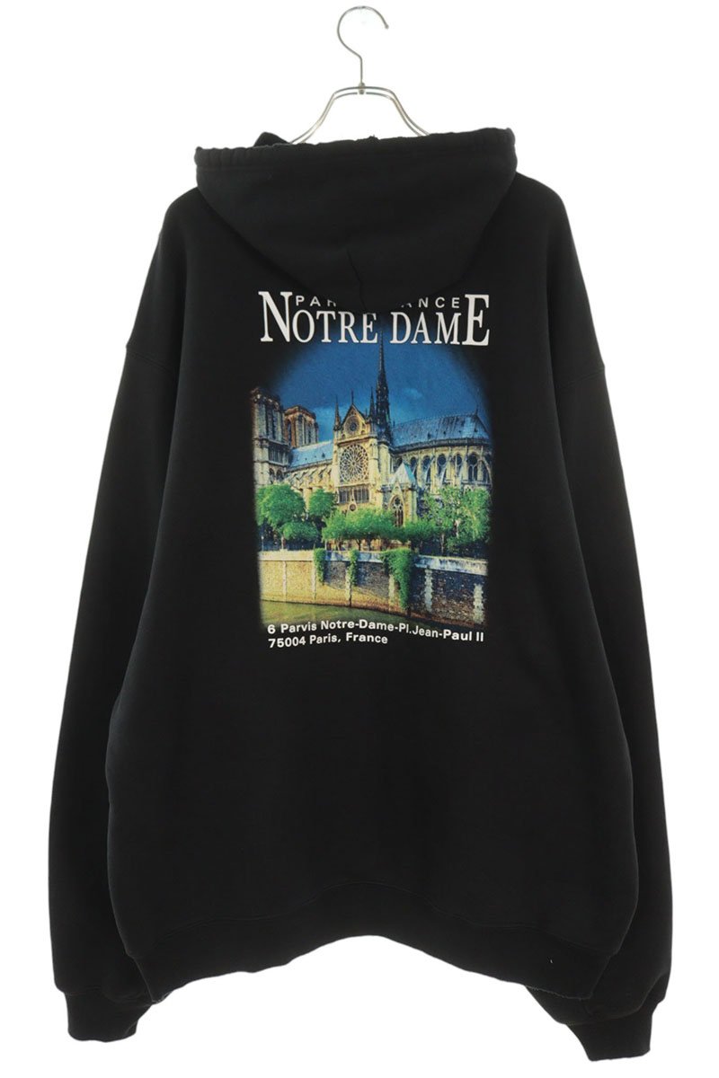 BALENCIAGA 21SS Sacre Coeur Print Hoodie Black Size M