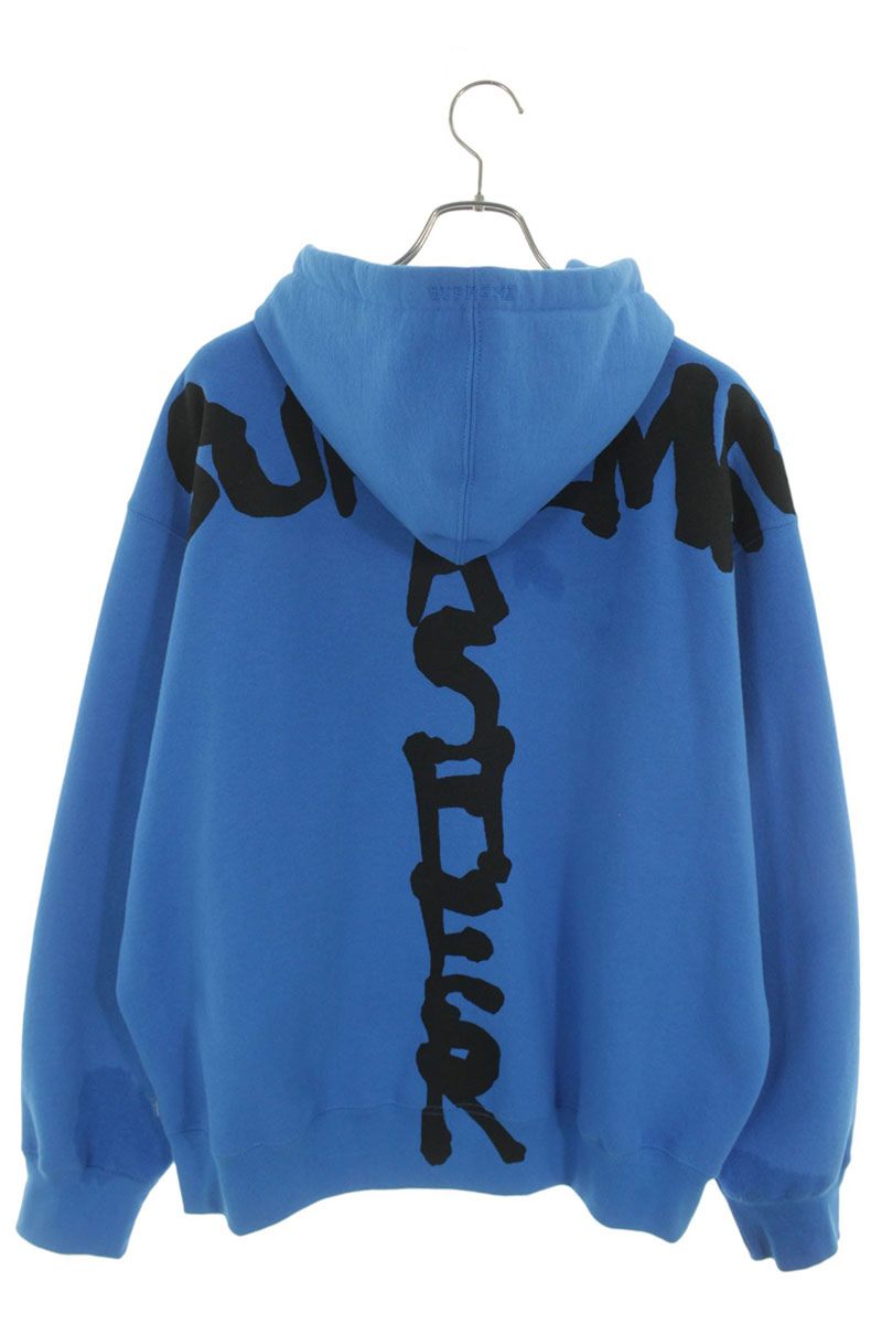 SUPREME 24AW Thrasher Back Print Zip Hoodie Blue Size L
