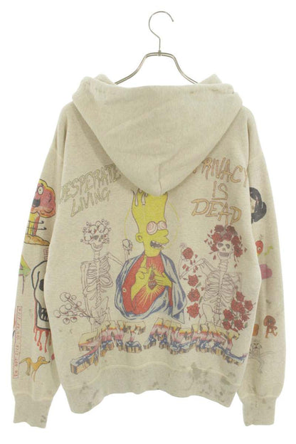 SAINT MICHAEL 21SS Graphic Distressed Hoodie Off Size M