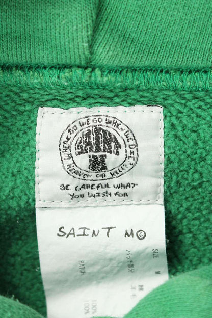 SAINT MICHAEL 22SS Felt Logo Cotton Hoodie Green Size M