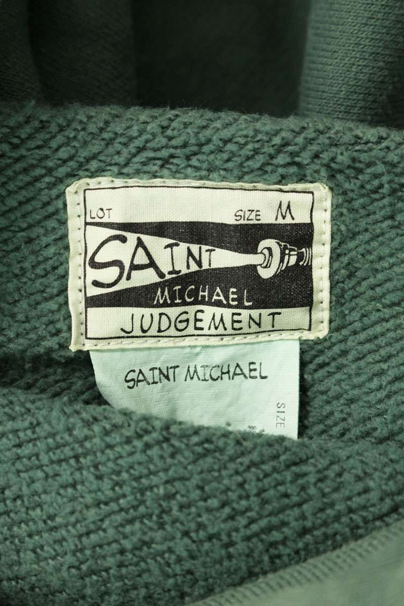 SAINT MICHAEL 20AW Vintage Distressed Hoodie Green Size M