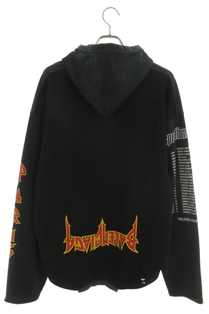 BALENCIAGA Damaged Speedhunters Hoodie Black Size 2