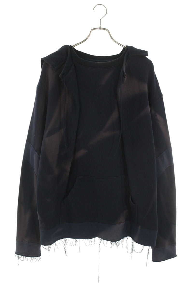 JiyongKim 23SS Sun Bleached Layered Hoodie Navy Size L