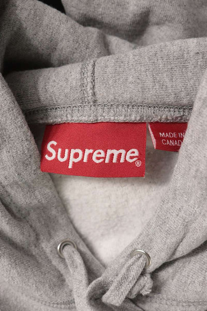 SUPREME Cross Box Logo Cotton Blend Hoodie Gray Size L