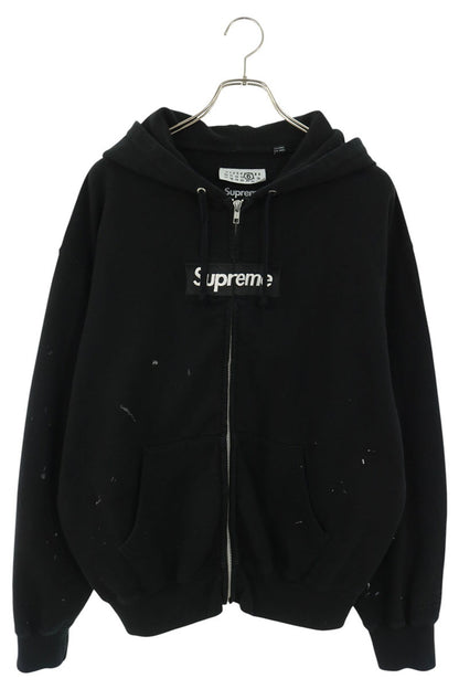 SUPREME Box Logo Zip Up Hooded Sweatshirt Black Size M