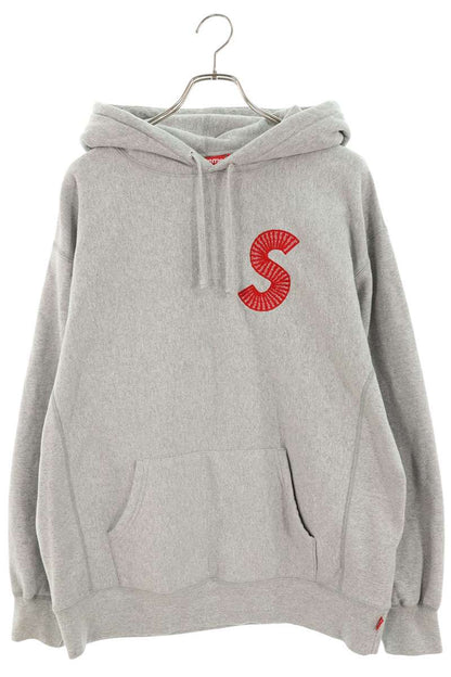 SUPREME S Logo Cotton Blend Hoodie Gray Size L