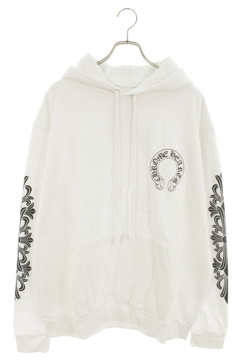 Chrome Hearts Floral Horseshoe Pullover Hoodie White Size L