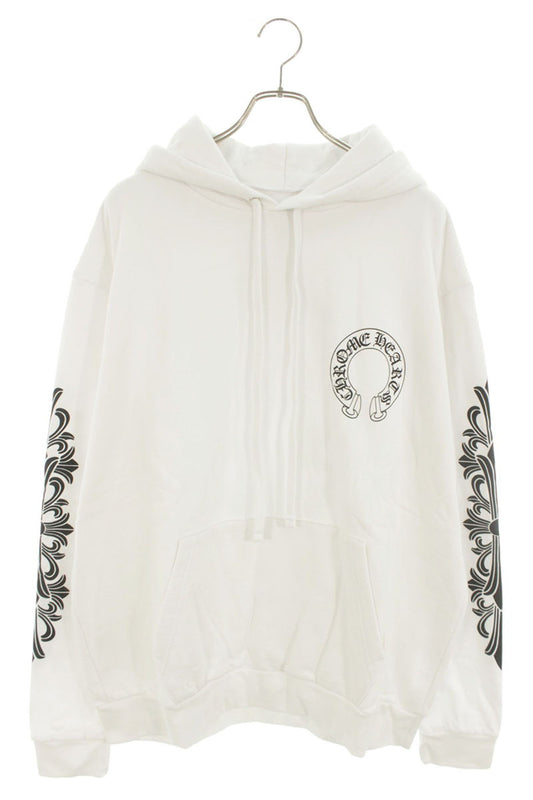 Chrome Hearts Floral Horseshoe Pullover Hoodie White Size L
