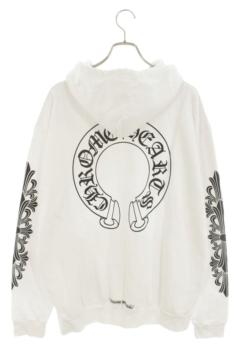 Chrome Hearts Floral Horseshoe Pullover Hoodie White Size L