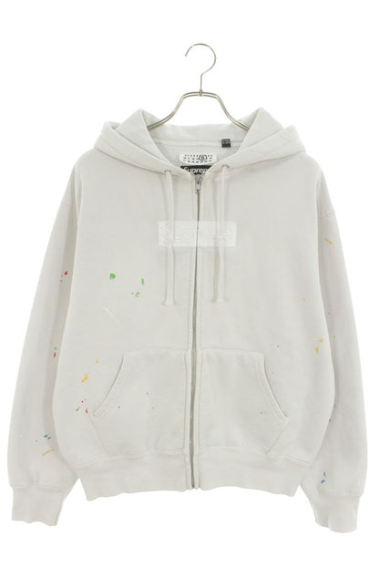 MM6 x SUPREME 26SS Box Logo Zip Up Hoodie White Size S