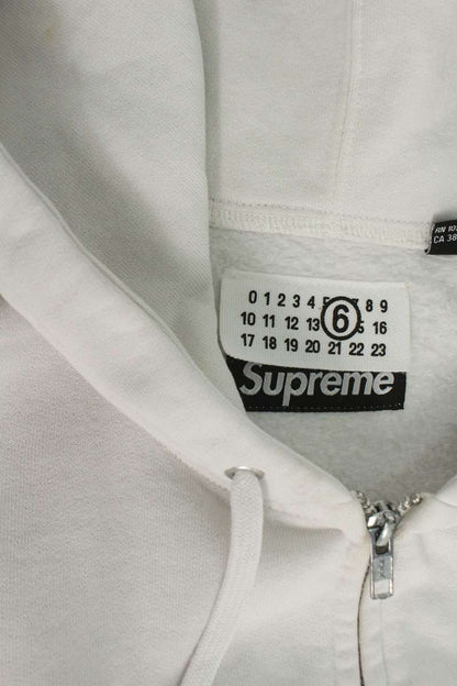 MM6 x SUPREME 26SS Box Logo Zip Up Hoodie White Size S