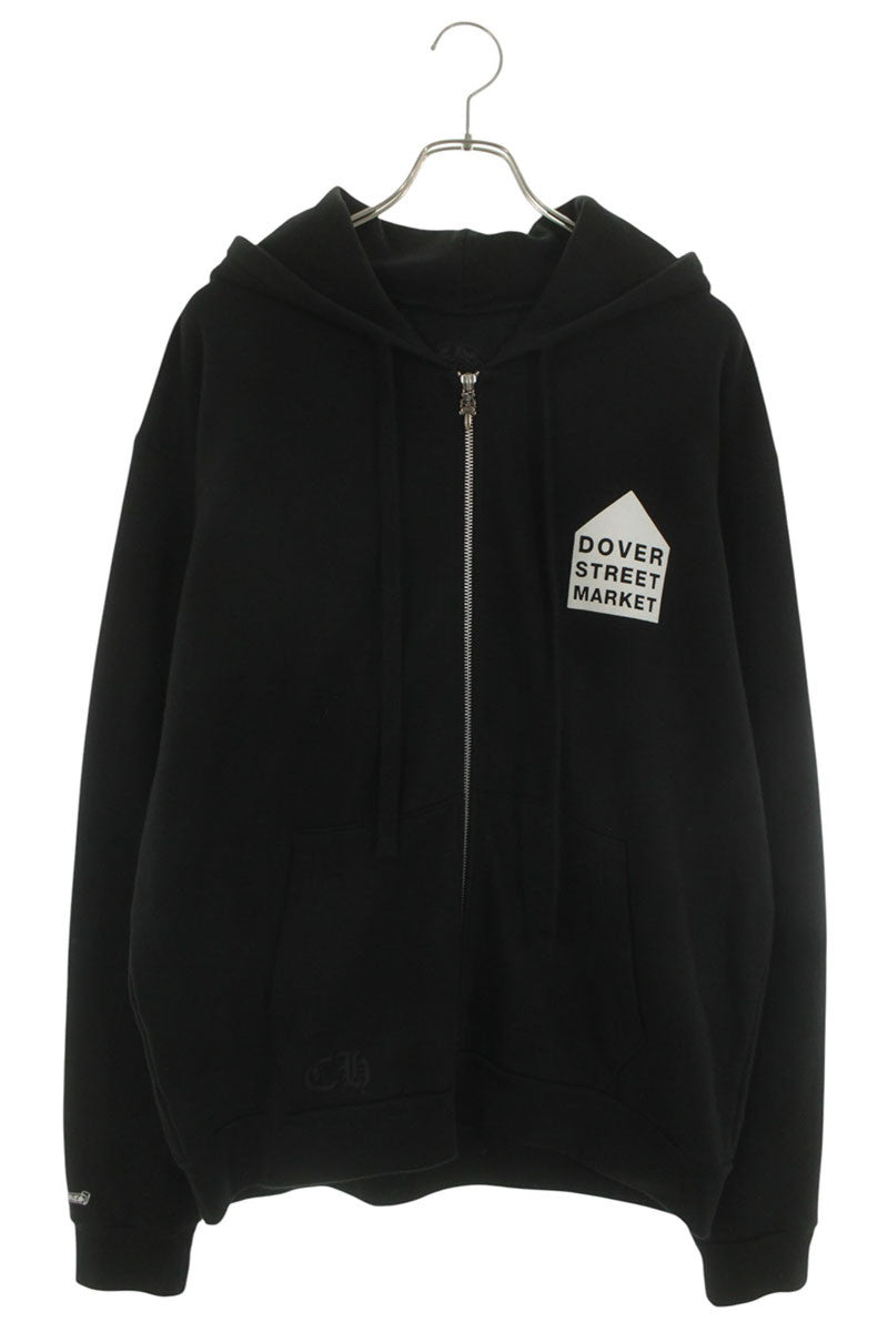Chrome Hearts DSMG Exclusive Logo Zip Hoodie Black Size M
