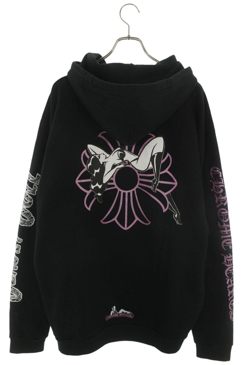 Chrome Hearts DEADLY DOLL Back Print Pullover Hoodie Size XL