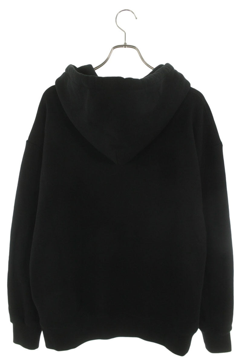 VALENTINO Front Print Cotton Hoodie Black Size L