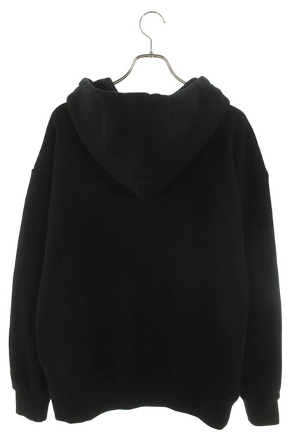 VALENTINO Front Print Cotton Hoodie Black Size L