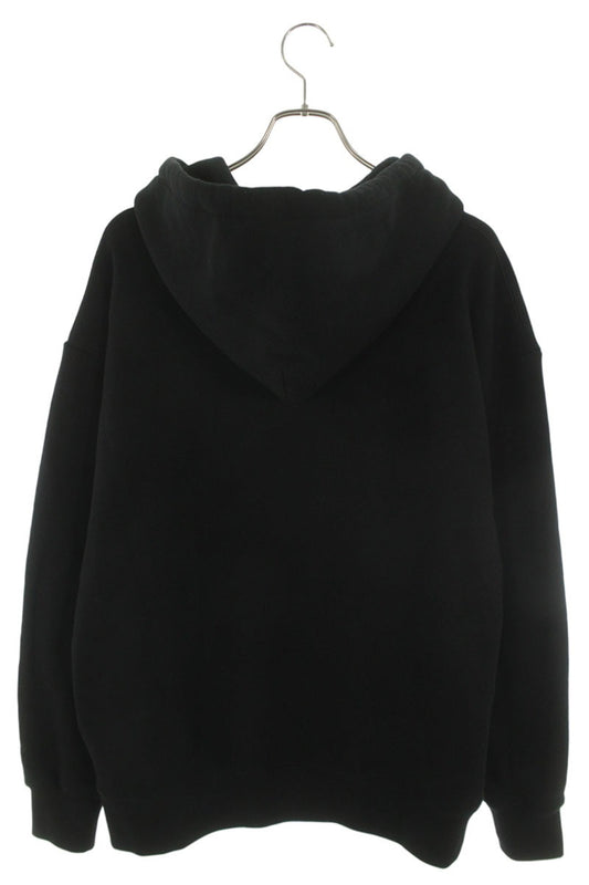 VALENTINO Front Print Cotton Hoodie Black Size L