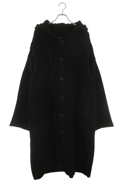YOHJI YAMAMOTO POUR HOMME Cable Knit Hoodie Black Size 3