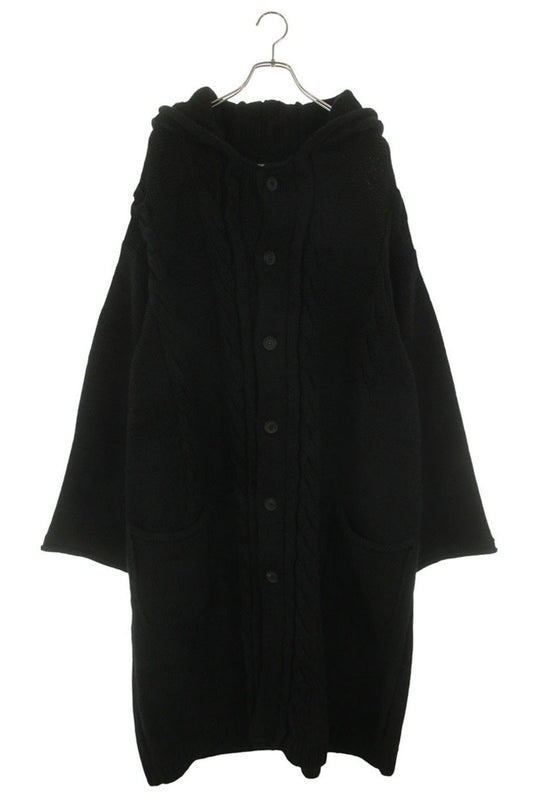 YOHJI YAMAMOTO POUR HOMME Cable Knit Hoodie Black Size 3