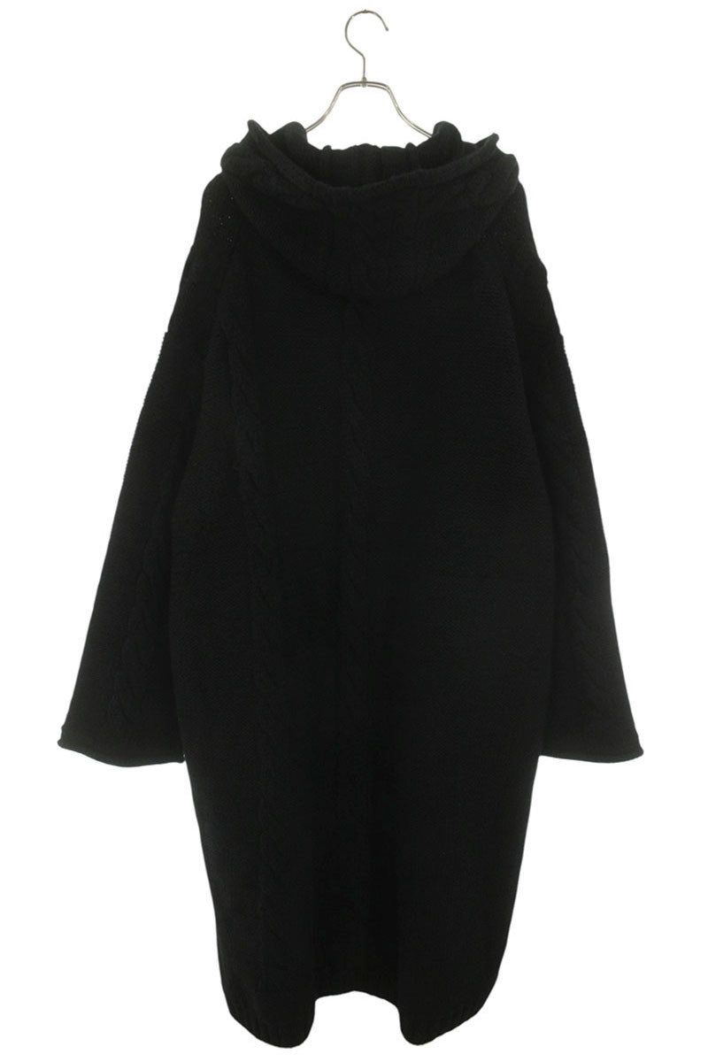 YOHJI YAMAMOTO POUR HOMME Cable Knit Hoodie Black Size 3