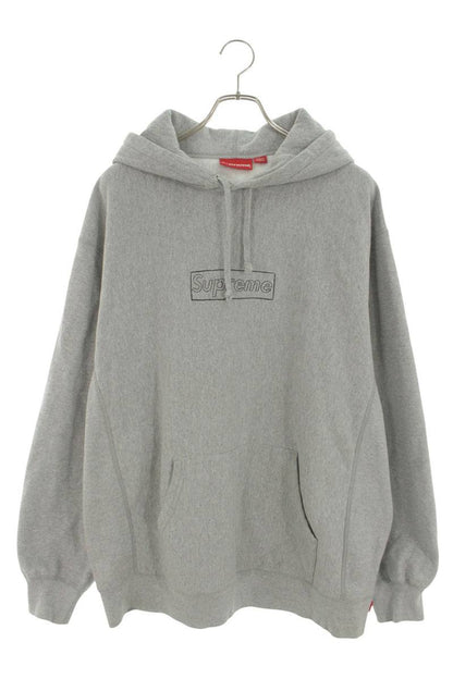 SUPREME x KAWS Chalk Box Logo Cotton Hoodie Gray Size XL