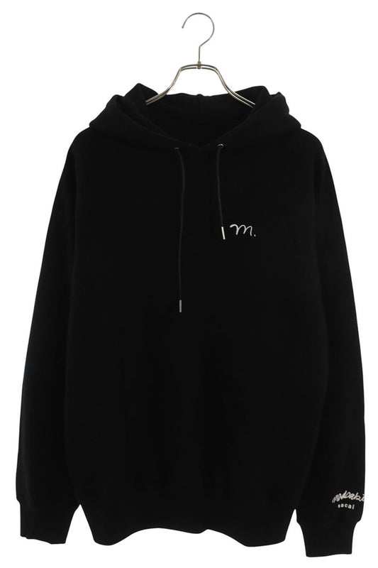 Sacai Logo Embroidered Pullover Hoodie Black Size L