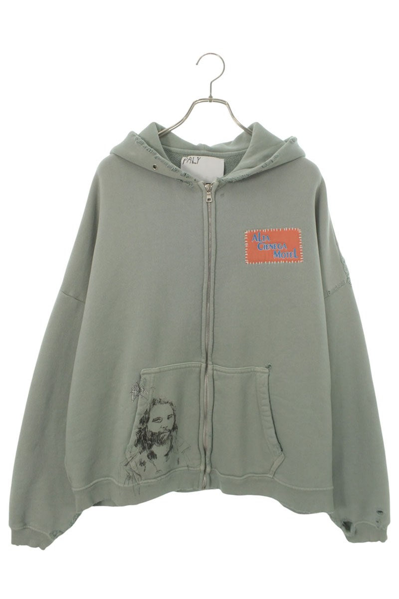 Paly Hollywood ALTA CIENEGA ZIP HOODIE Patch Green Size M