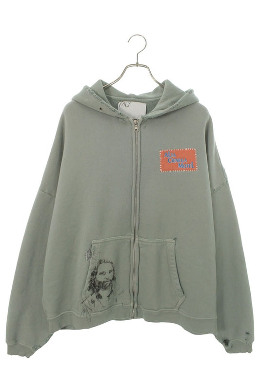 Paly Hollywood ALTA CIENEGA ZIP HOODIE Patch Green Size M