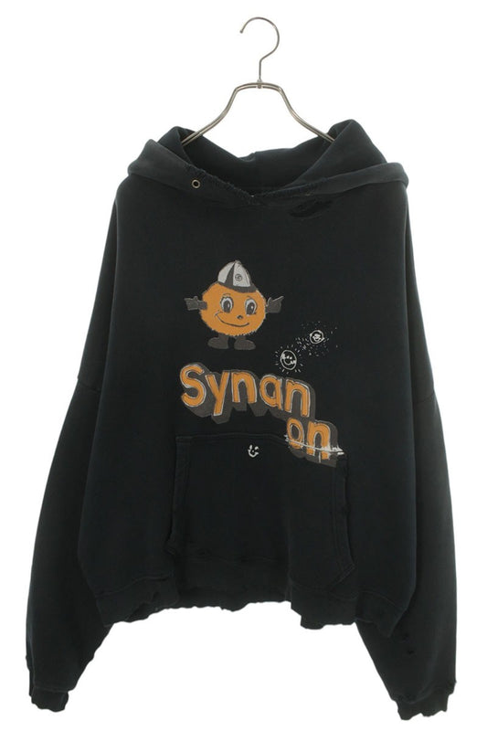 Paly Hollywood SYNANON HOODIE Distressed Black Cotton Size M