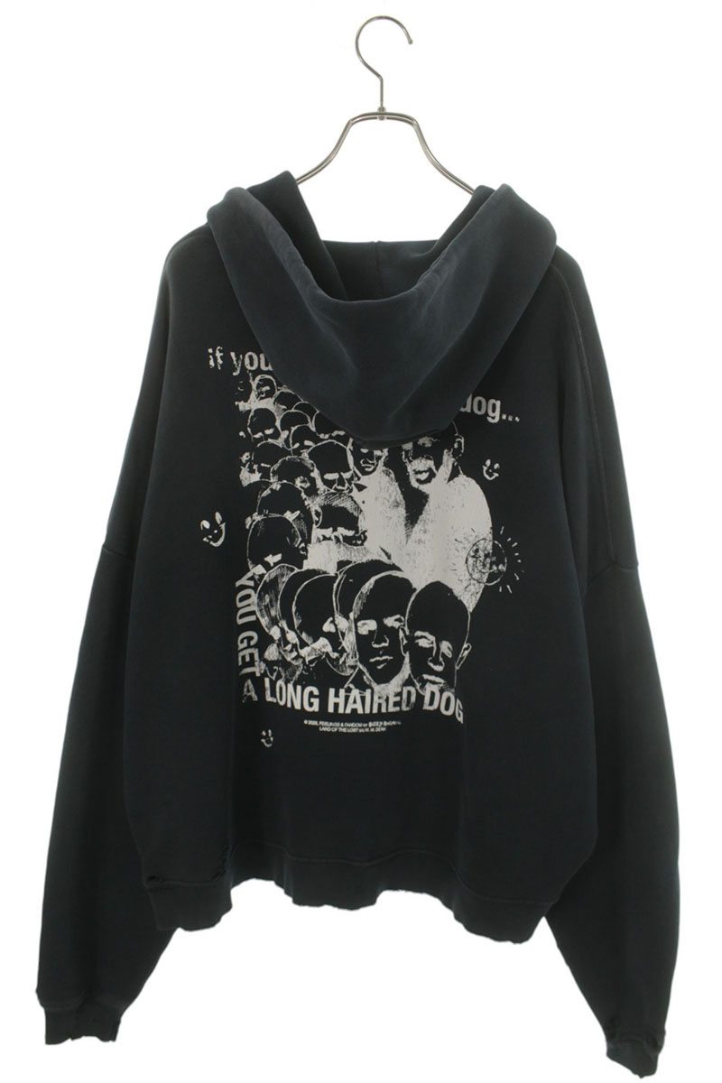 Paly Hollywood SYNANON HOODIE Distressed Black Cotton Size M