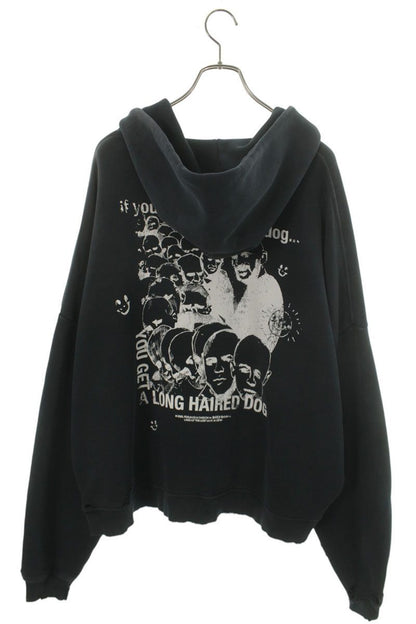Paly Hollywood SYNANON HOODIE Distressed Black Cotton Size M