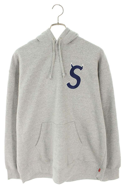 SUPREME 22AW S Logo Embroidered Hoodie Gray Size L