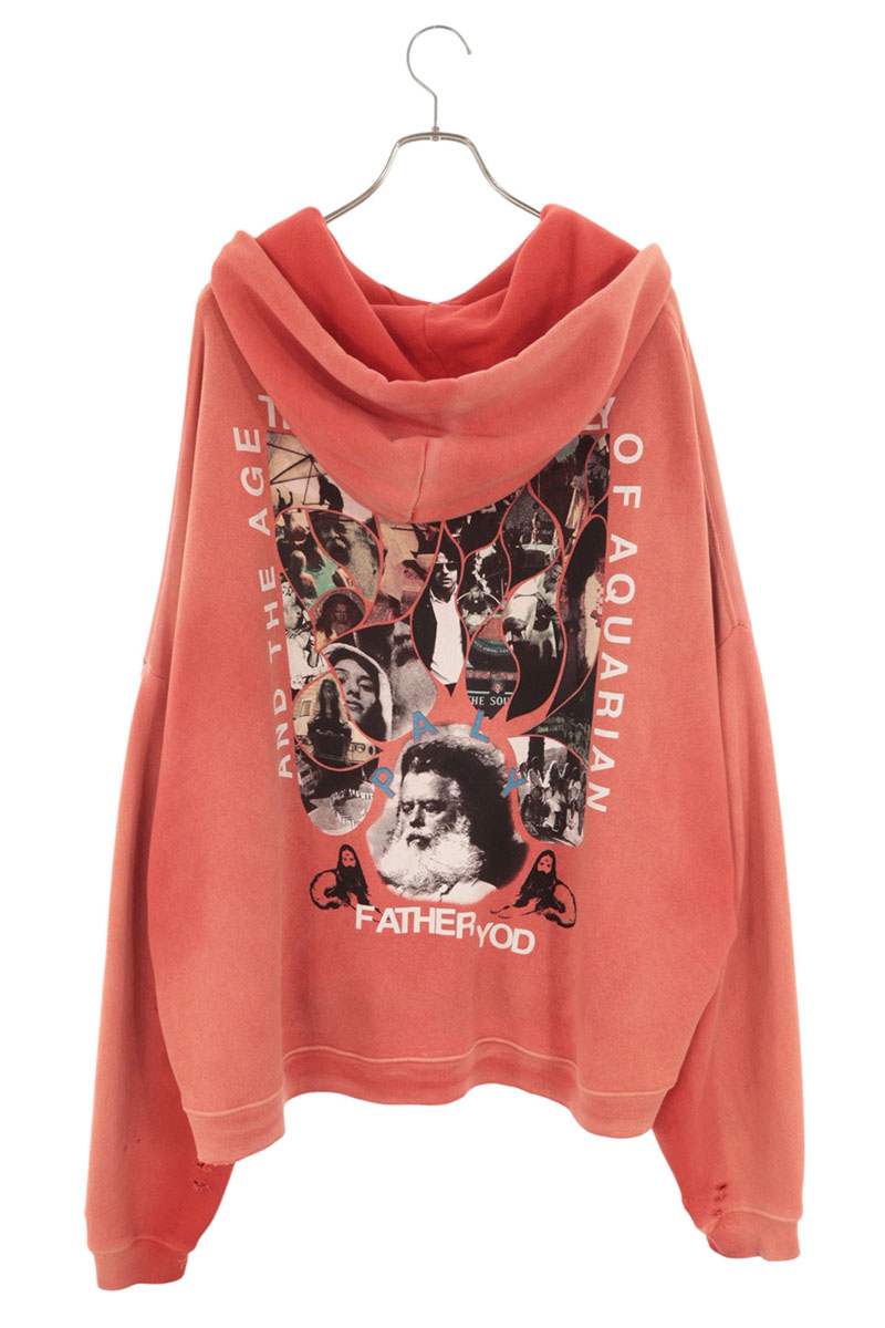 Paly Hollywood Back Photo Print Distressed Hoodie Size XL