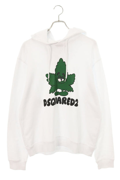 DSQUARED S71GU0572 Logo Print Pullover Hoodie White Size L