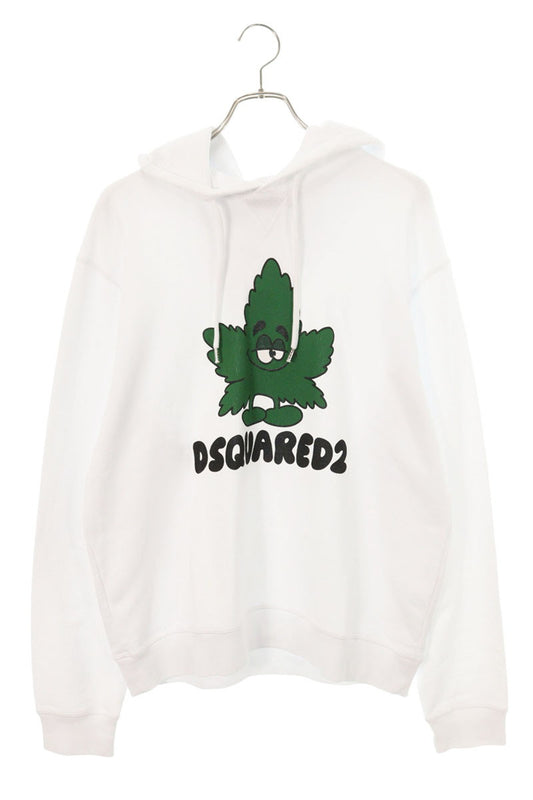 DSQUARED S71GU0572 Logo Print Pullover Hoodie White Size L