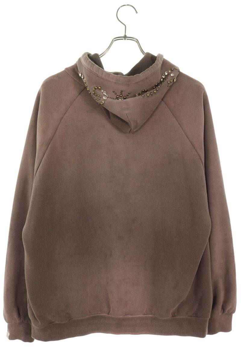 THE WORLD IS YOURS Paisley Studs Zip Hoodie Brown Size S