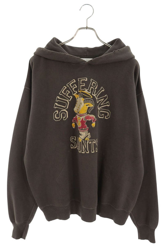 SAINT MICHAEL x NEXUS7 Distressed Hoodie Black Size L