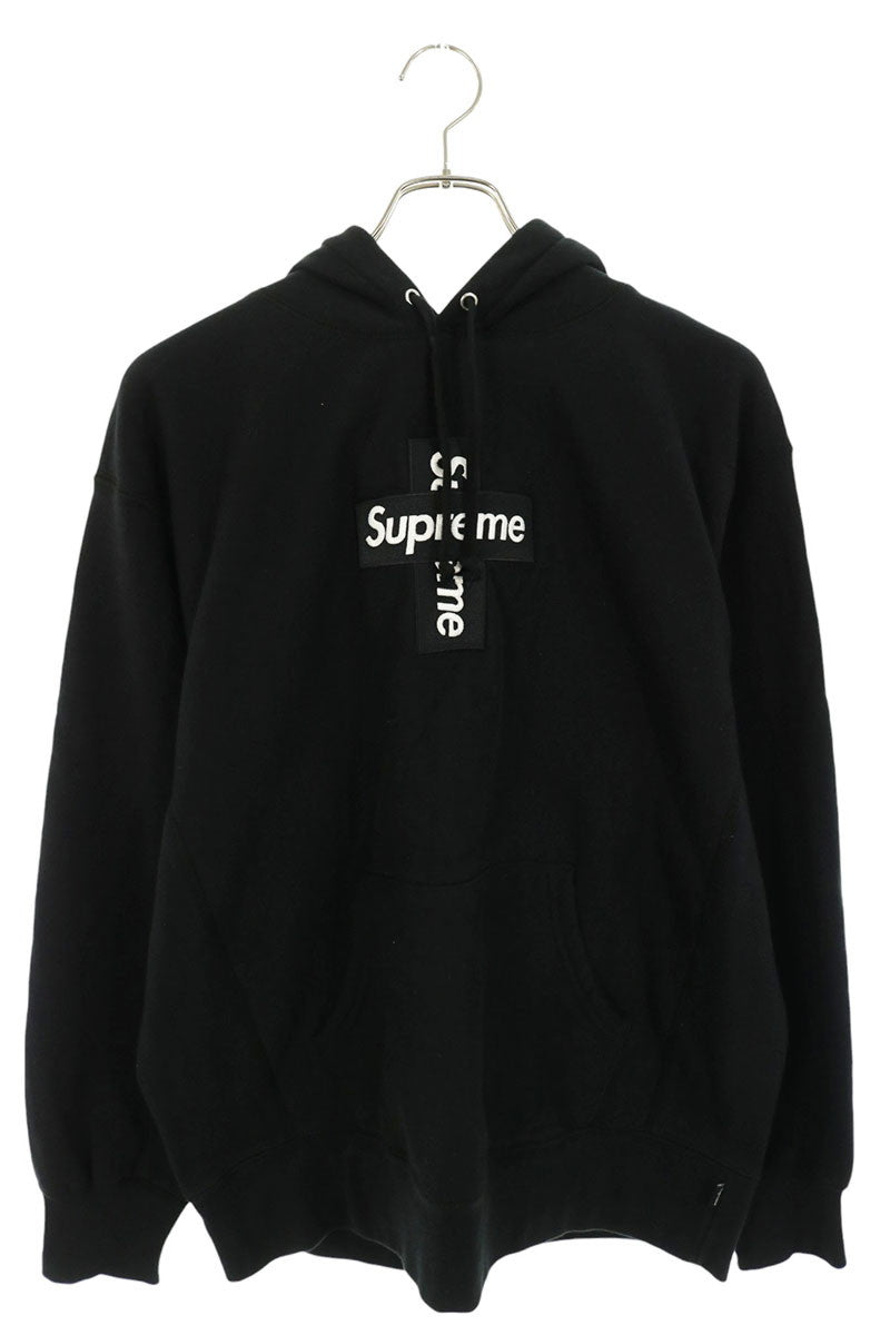 SUPREME 20AW Cross Box Logo Hooded Sweatshirt Black Size M
