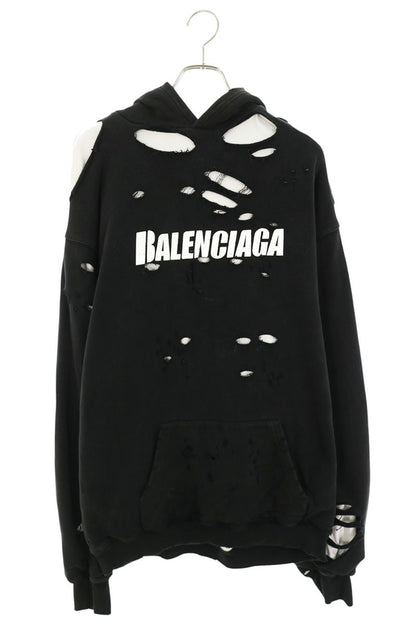 BALENCIAGA Distressed Pullover Hoodie Multi Size S